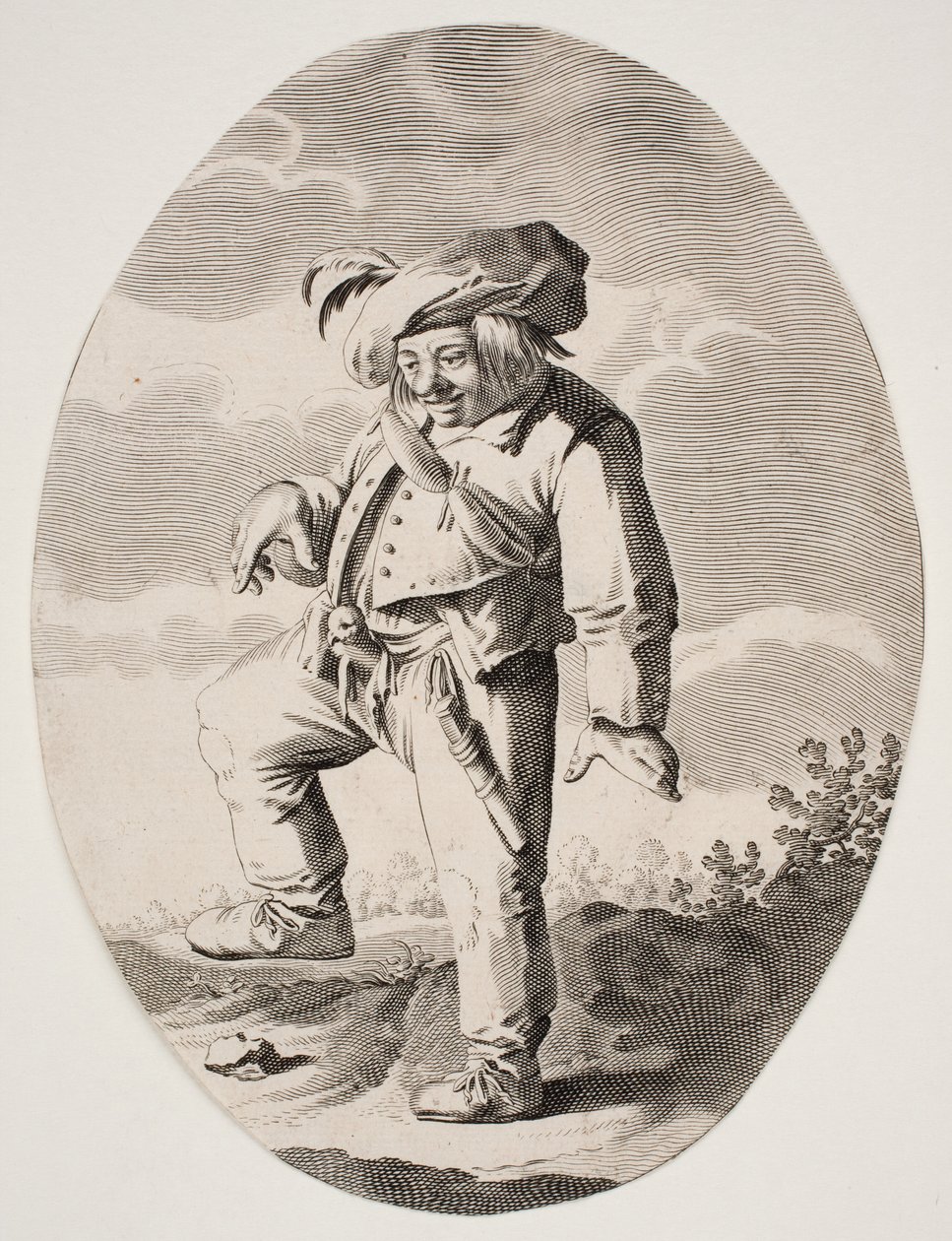 Paysanne dansant avec un oiseau dans son giron - Nicolaes van Lijnhoven