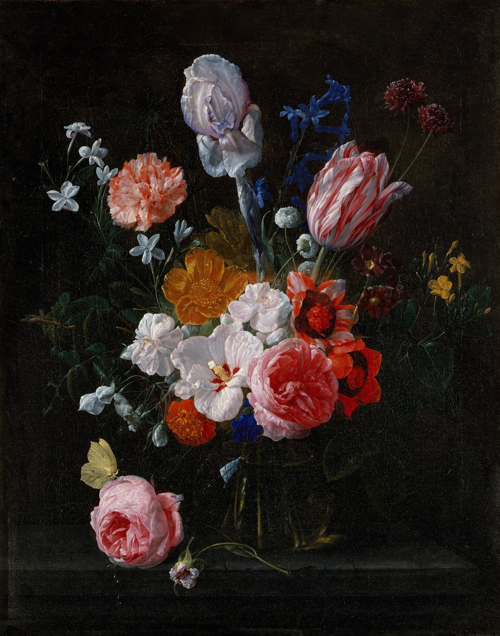 Un Bouquet de Fleurs dans un Vase en Cristal - Nicolaes van Veerendael