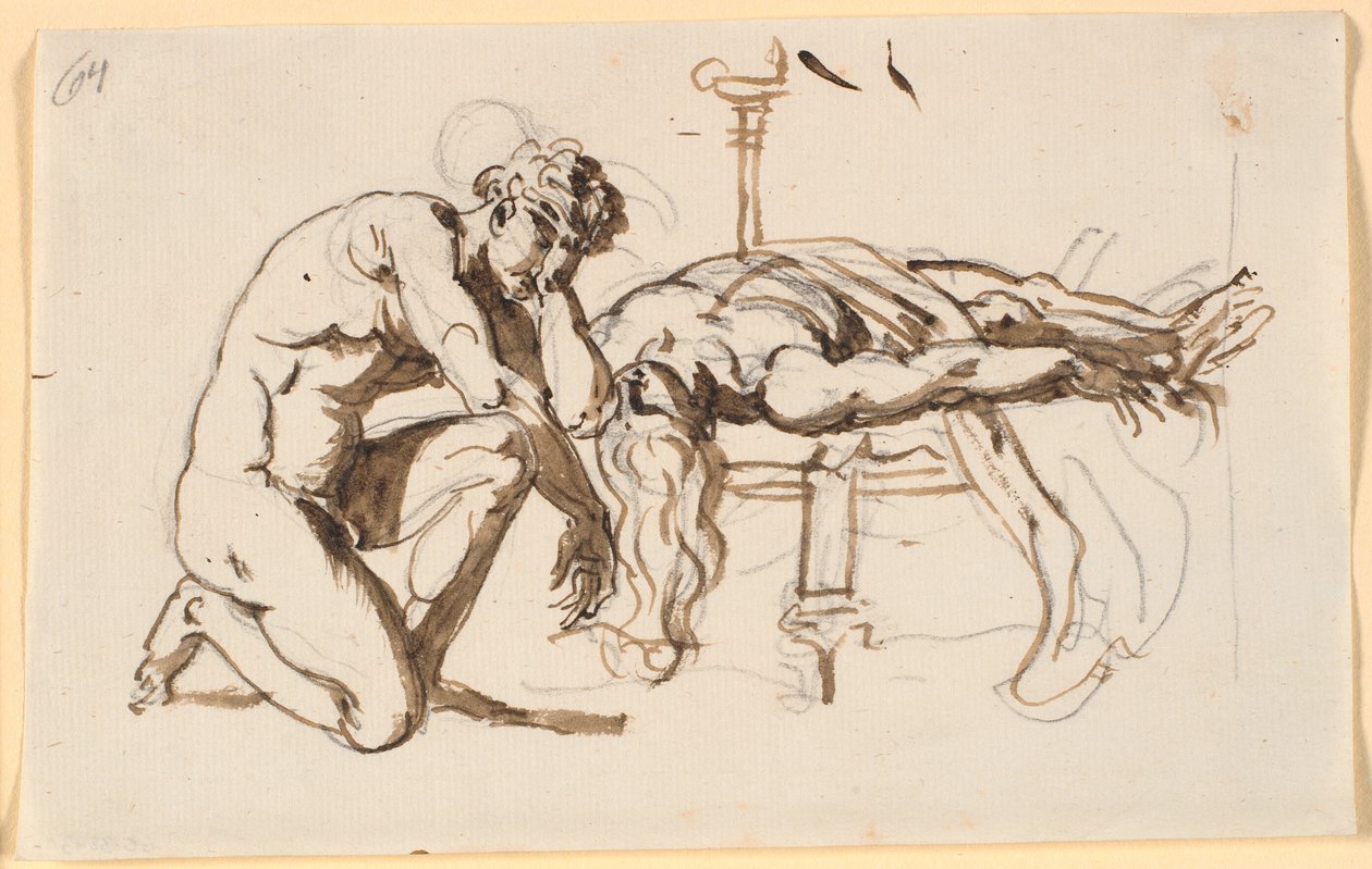 Achille pleurant la mort de Patrocle - Nicolai Abildgaard