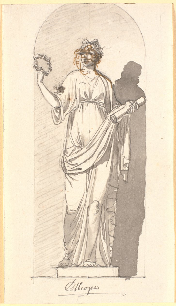 Calliope, la muse de la poésie épique comme statue dans une niche - Nicolai Abildgaard