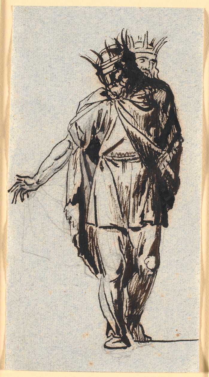 Une figure de roi nordique (?) debout avec une couronne sur la tête - Nicolai Abildgaard