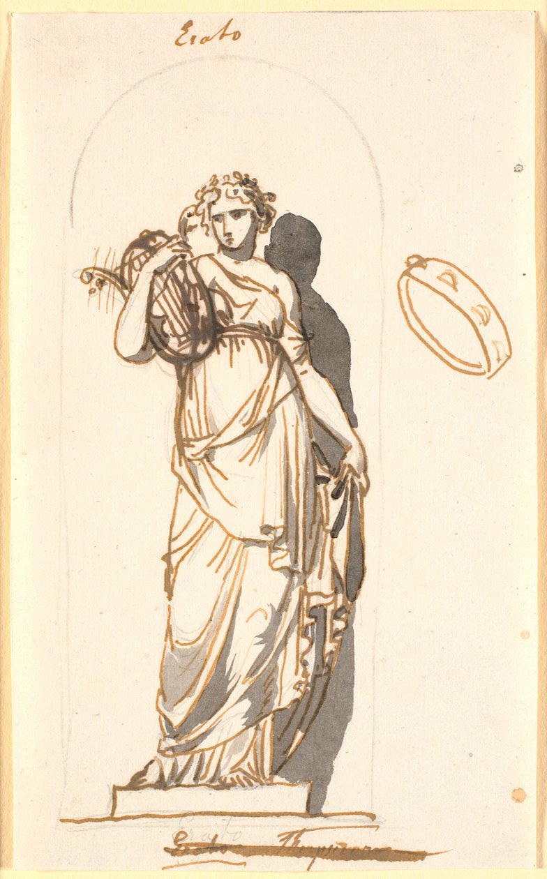 Érato, muse de la poésie amoureuse, comme statue dans une niche - Nicolai Abildgaard