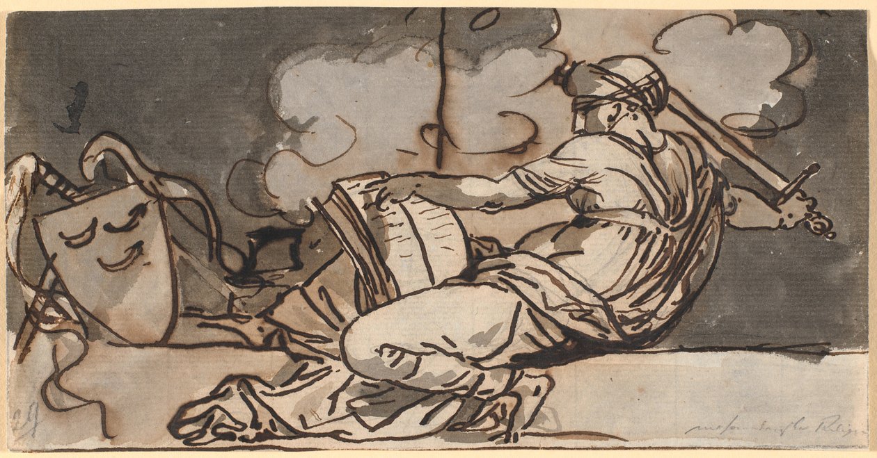 Figure féminine allongée symbolisant la religion musulmane - Nicolai Abildgaard