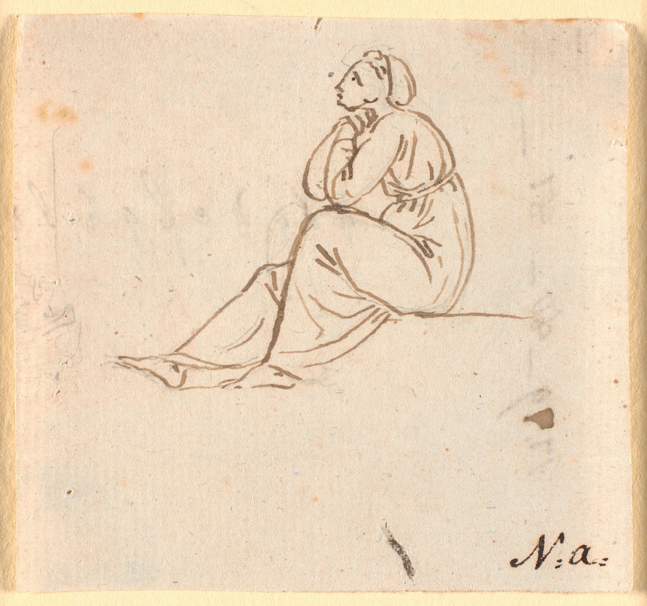 Figure féminine assise de profil à gauche - Nicolai Abildgaard
