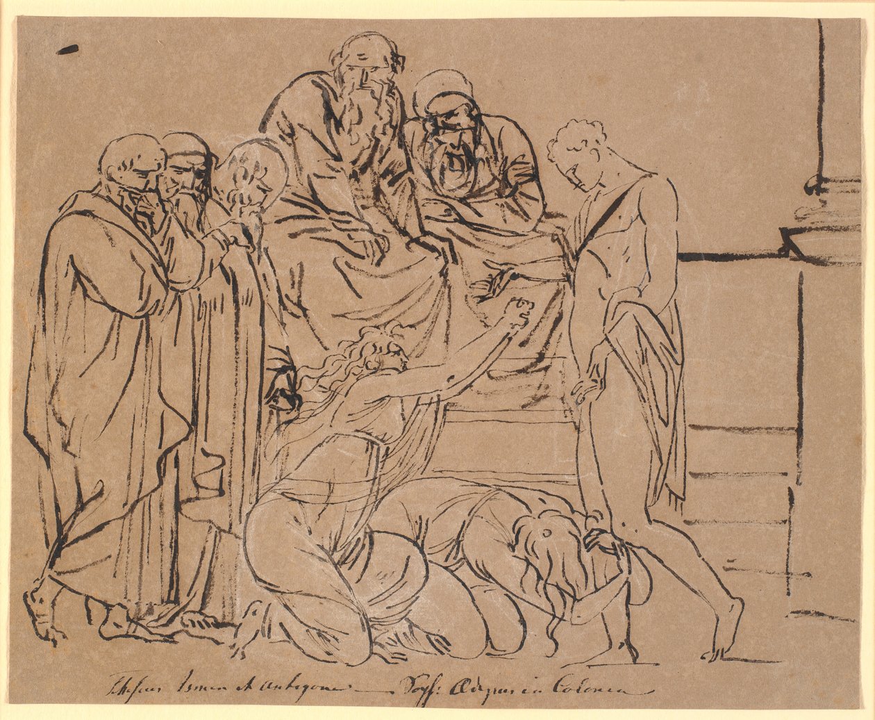 Thésée supplié par Ismène et Antigone. D