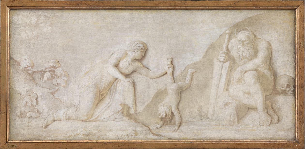 Thétis immergeant son fils Achille dans le Styx pour le rendre invulnérable - Nicolai Abildgaard