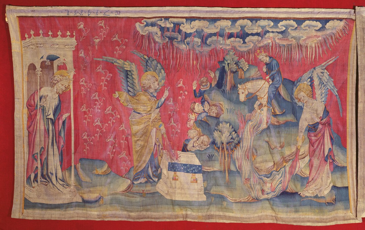 Le cinquième et le sixième flacon : Les cinquième et sixième anges versent leurs flacons sur le trône et dans le fleuve Euphrate, de la Tapisserie de l