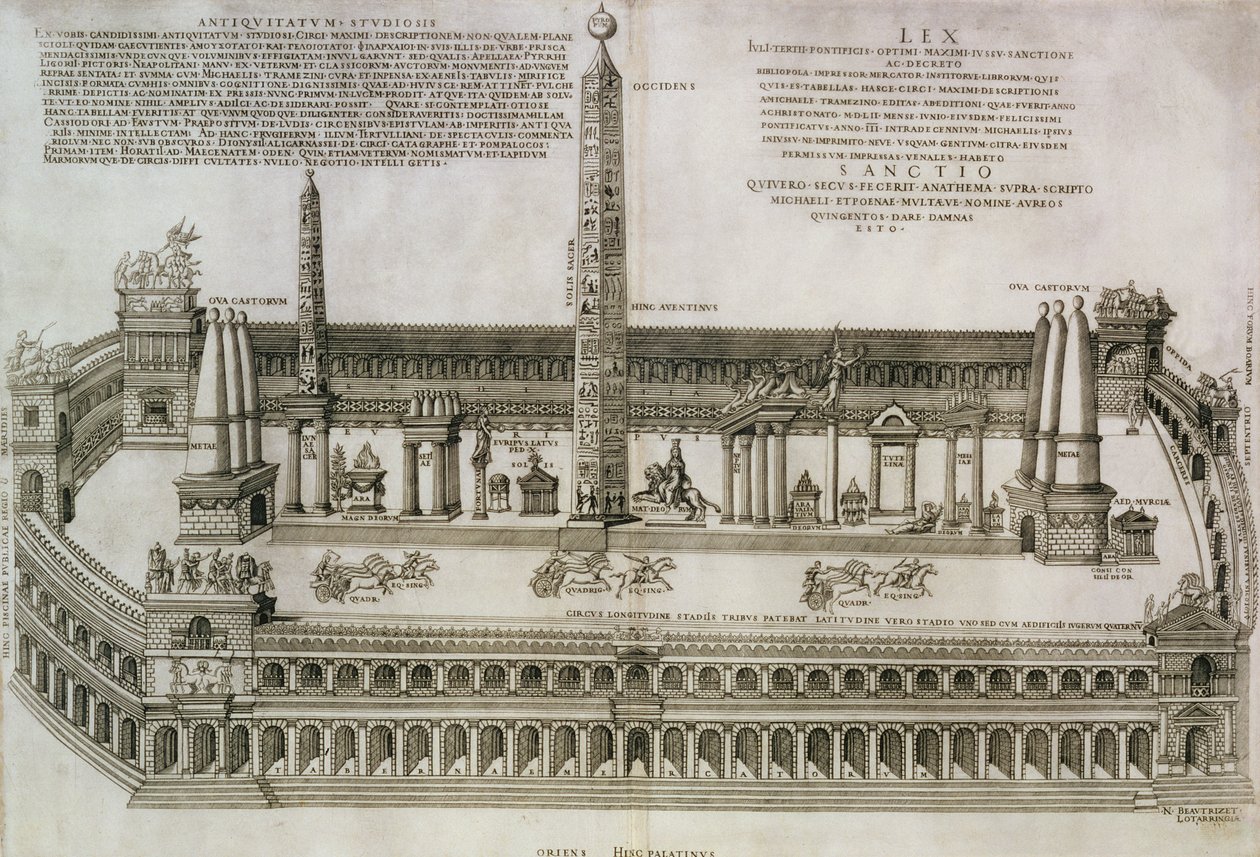 Plan du Circus Maximus, Rome, gravé par l