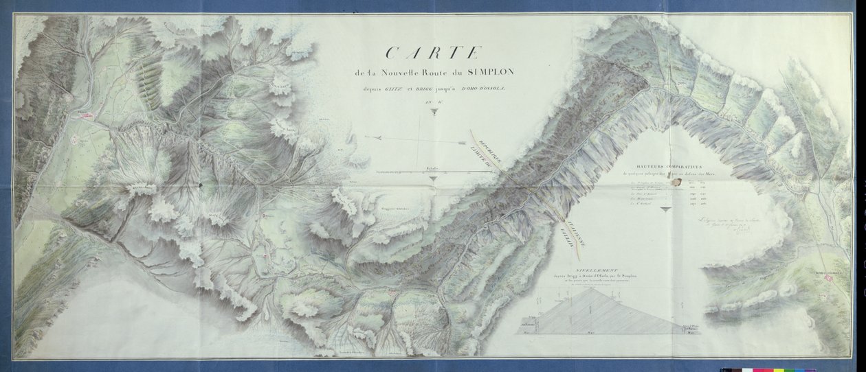 Carte du nouveau col du Simplon, 1803 - Nicolas Ceard
