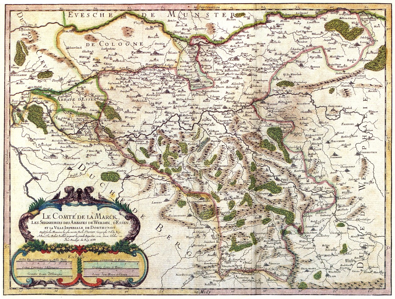 Carte du comté de Mark - Nicolas Sanson
