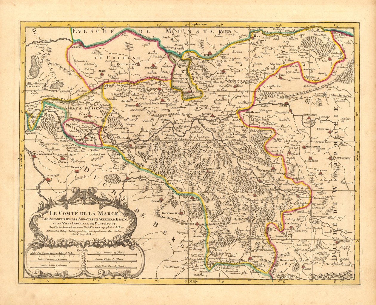 Carte de Grafschaft Mark, 1681 - Nicolas Sanson