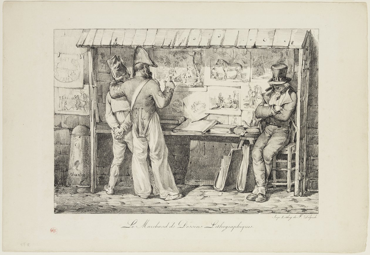 Le marchand de dessins lithographiques, entre 1818 et 1819 - Nicolas Toussaint Charlet