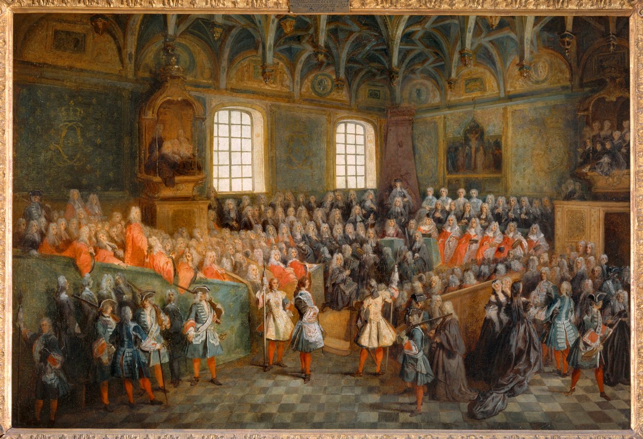 Session de la Cour (Lit de Justice), tenue au Parlement le 22 février 1723 ... - Nicolas (attr. to) Lancret
