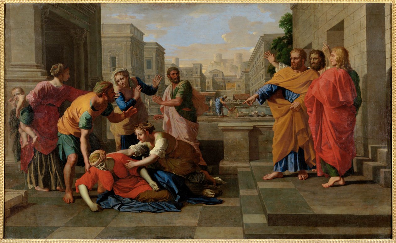 La mort de Saphire - The death of Saphire ... - Nicolas (attr.to) Poussin