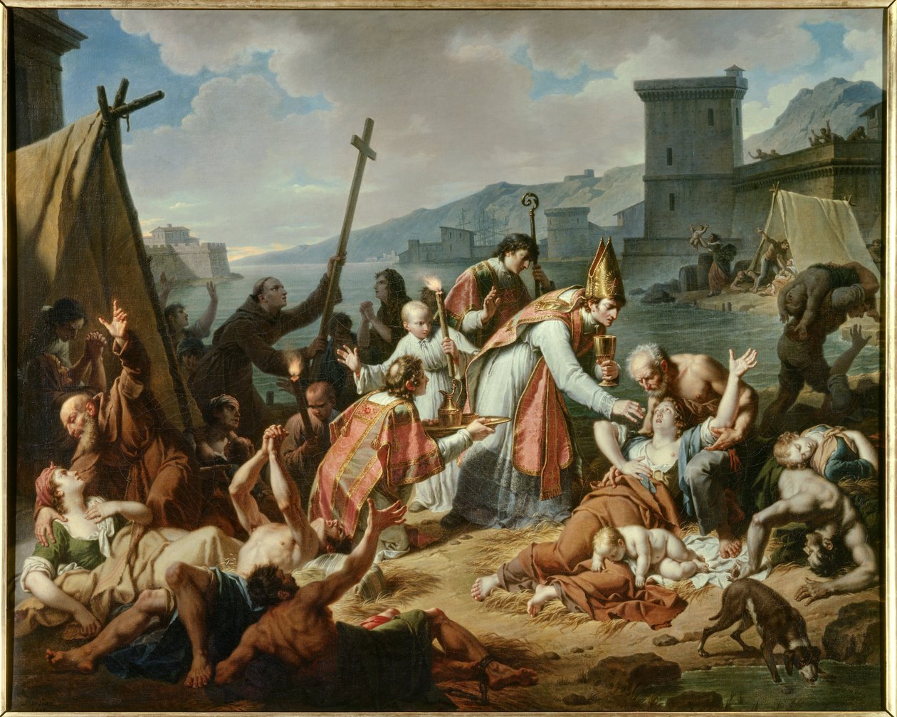 Dévouement de Monseigneur de Belsunce pendant la peste de 1720 à Marseille - Nicolas Andre Monsiau