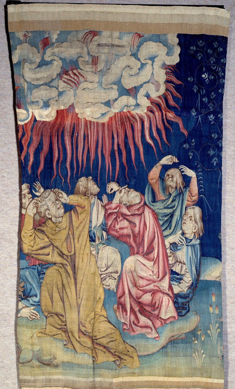 Le rideau de la Révélation (1373-1383) : le feu du ciel (obscurité). Tapisserie de Nicolas Bataille (1330-1405) - Nicolas Bataille