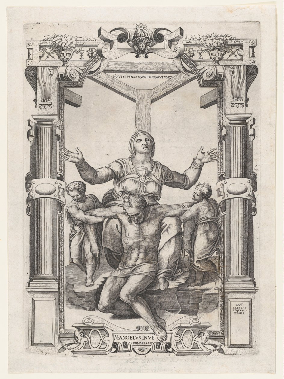 Pietà avec anges devant la croix, 1547 - Nicolas Beatrizet