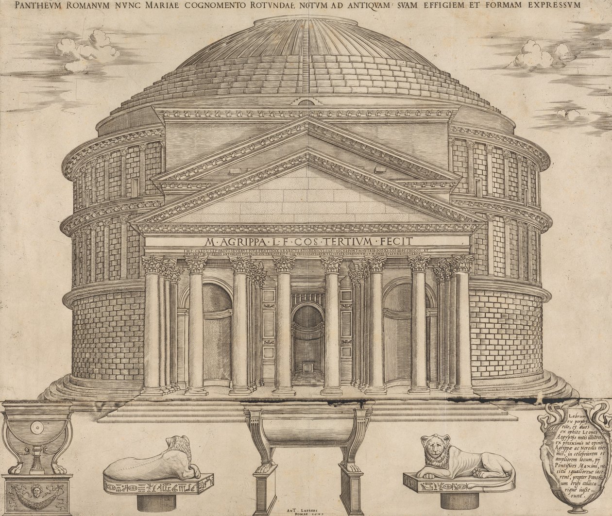 Speculum Romanae Magnificentiae : Le Panthéon, 1649 - Nicolas Beatrizet
