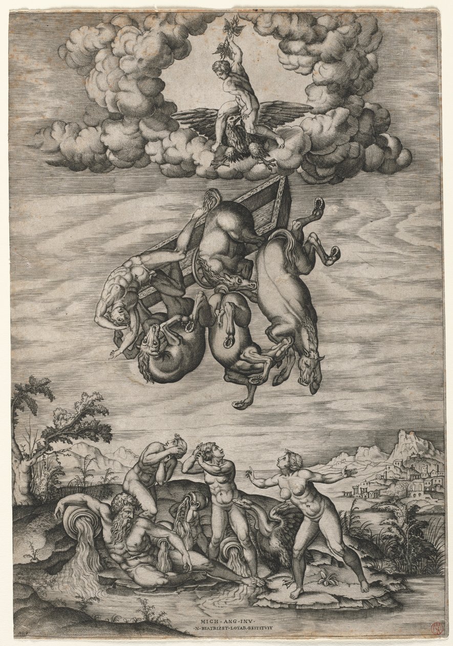 La chute de Phaéton, vers 1545 - Nicolas Beatrizet