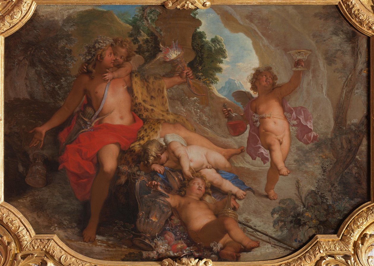 Bacchus mit vier Putten - Nicolas Bertin