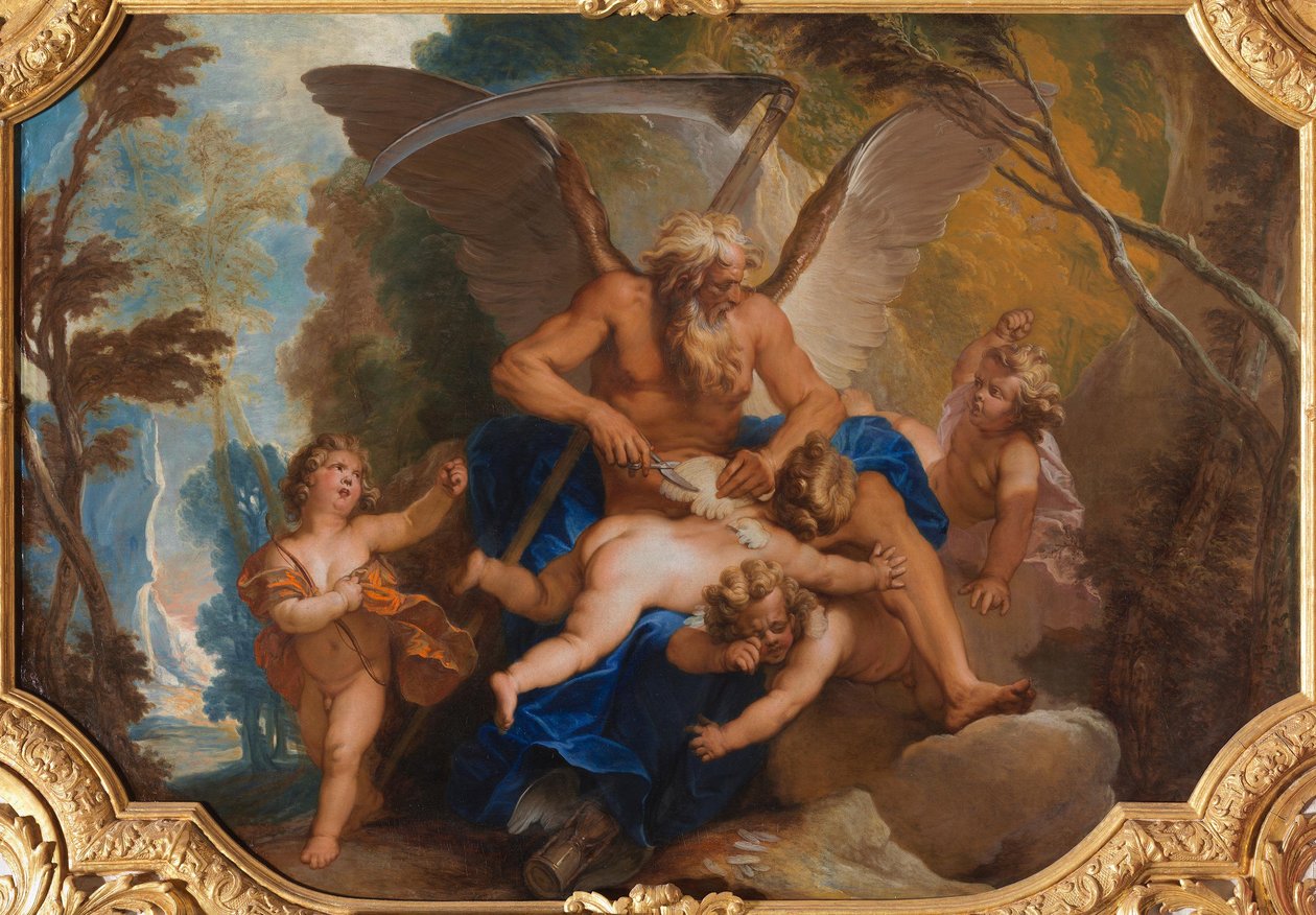 Saturn stutzt den Eroten die Flügel - Nicolas Bertin