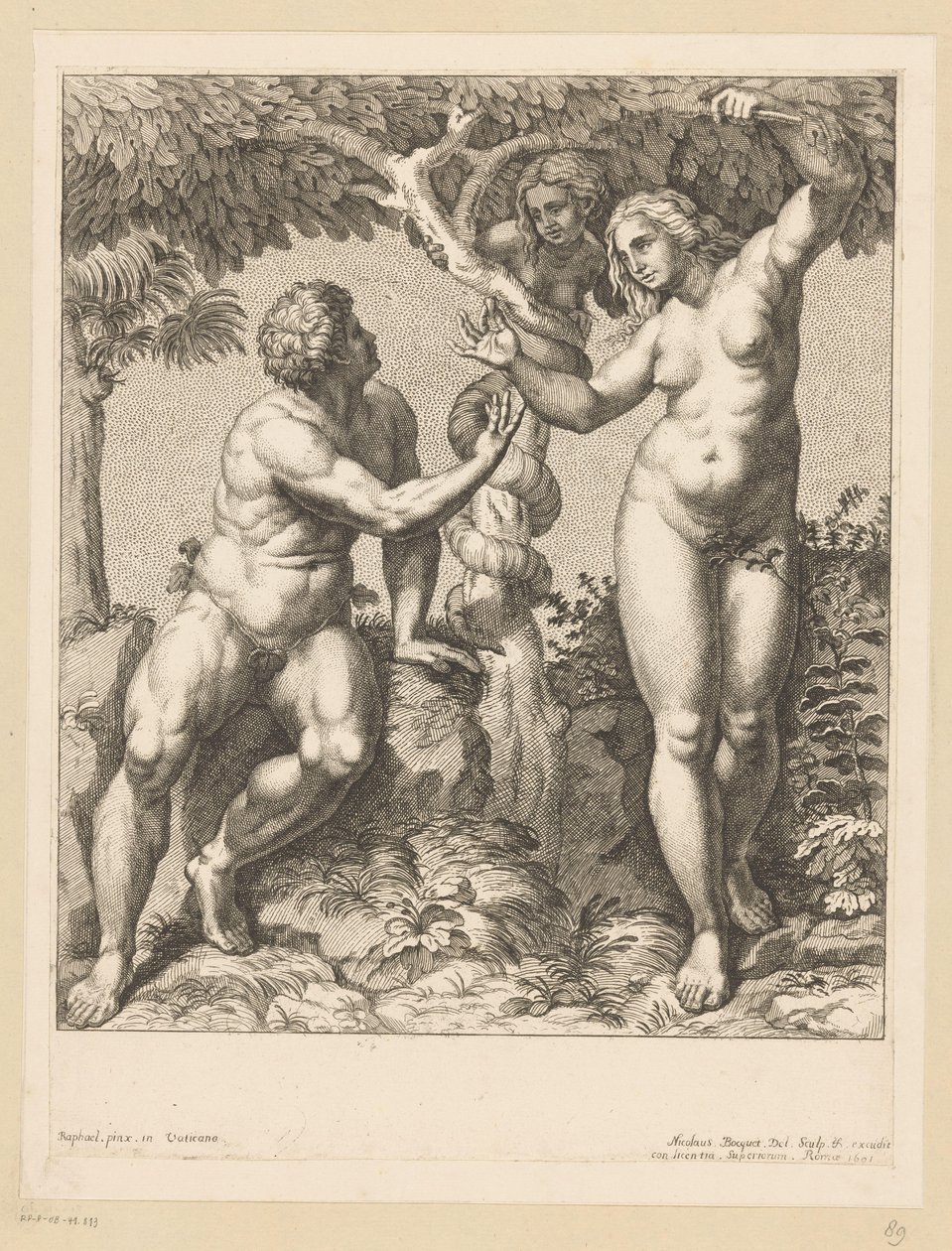 Adam et Ève tentés par le serpent - Nicolas Bocquet