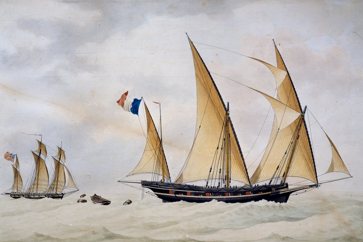 Santo Stefano di Laigueglia xebec poursuivi par un corsaire anglais - Nicolas Cammillieri