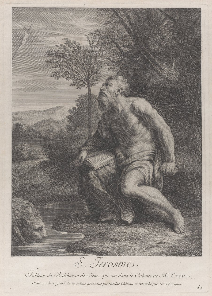 Saint Jérôme assis près d