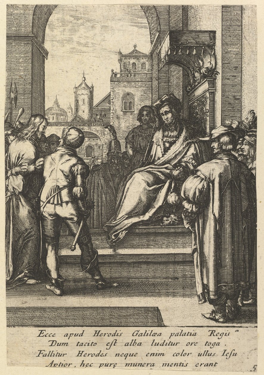 Christ devant Pilate, de La Passion du Christ, milieu du 17e siècle - Nicolas Cochin