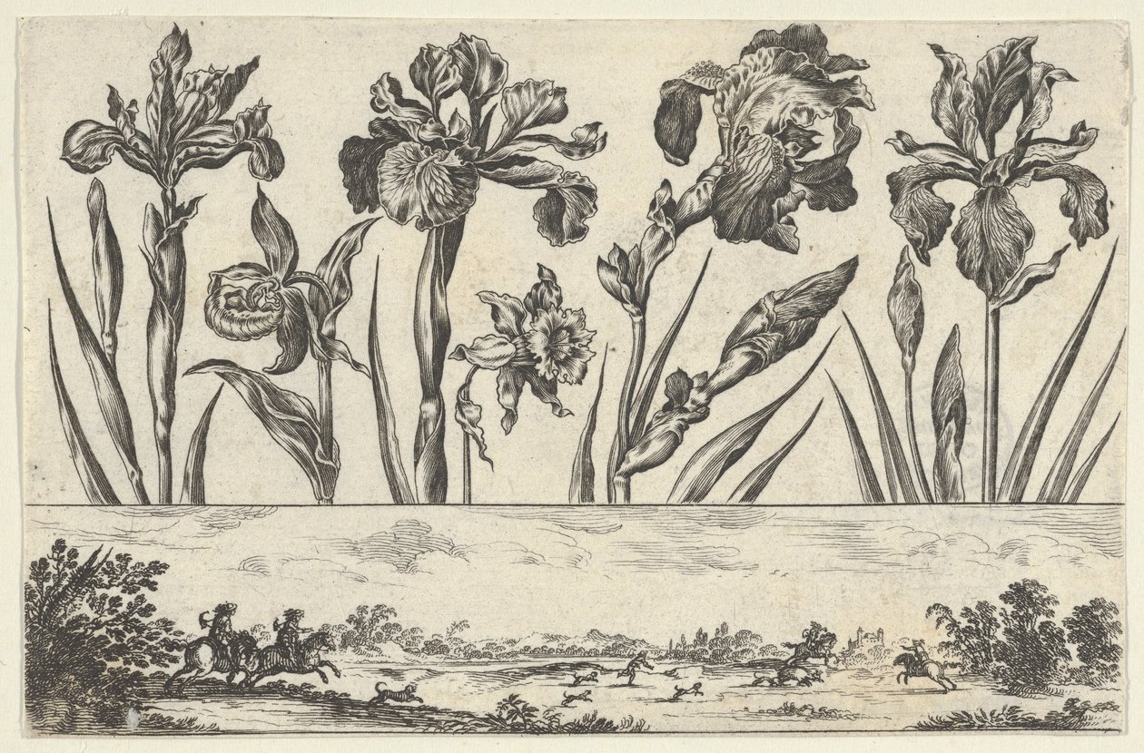 Panneau horizontal avec une rangée de fleurs au-dessus d