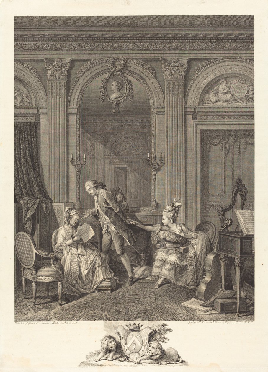 Le Billet doux - Nicolas Delaunay after Nicolas Lavreince