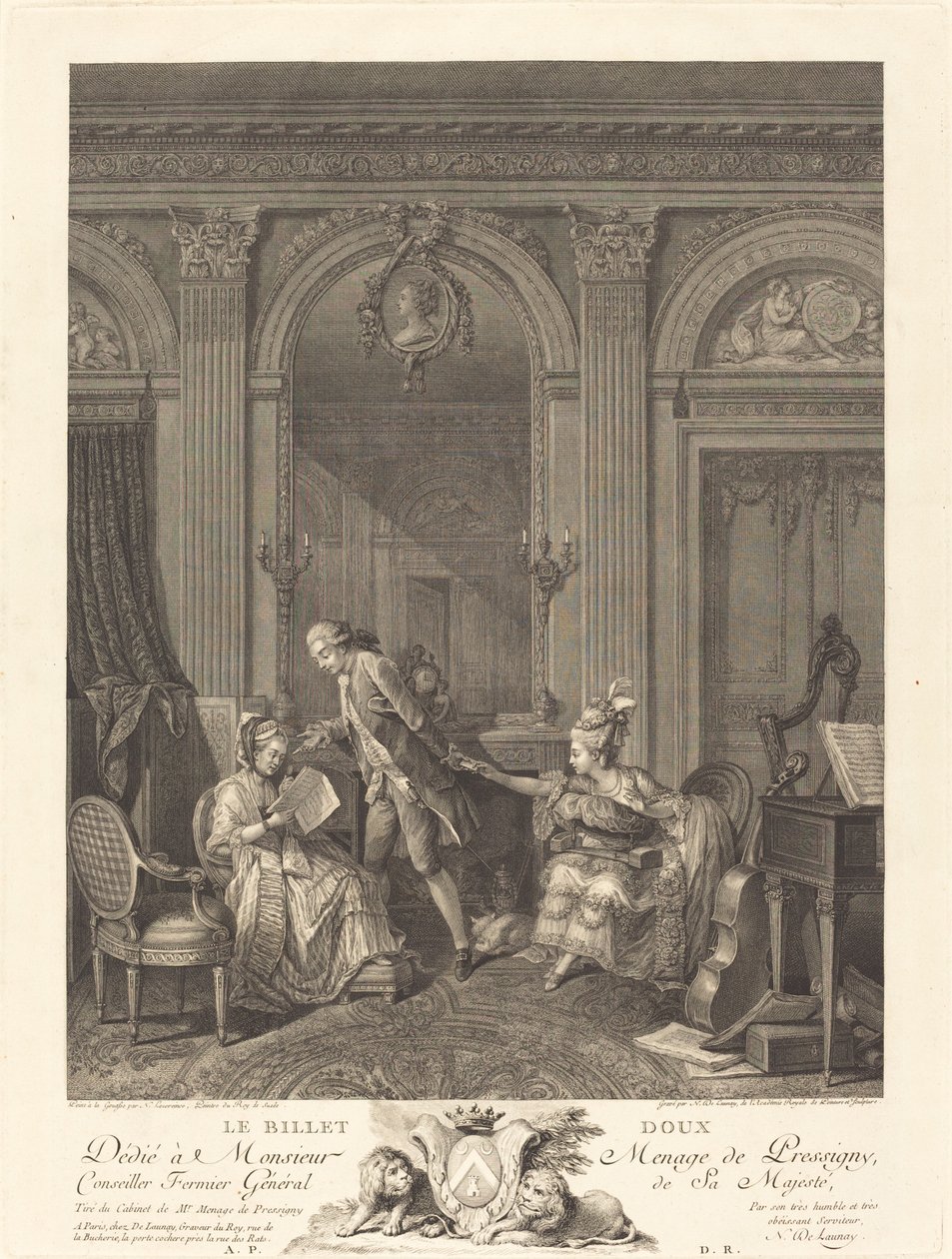 Le Billet doux - Nicolas Delaunay after Nicolas Lavreince