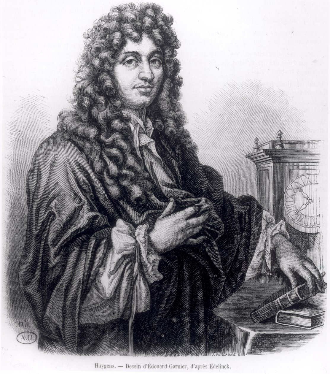 Christian Huyghens (1629-95) (gravé par Edouard Garnier) - Nicolas Etienne Edelinck