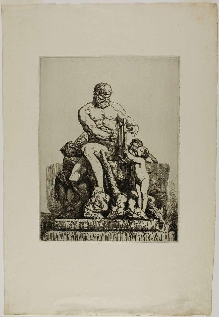 Hercule, planche une des Douze Eaux-fortes de Chifflart - Nicolas François Chifflart