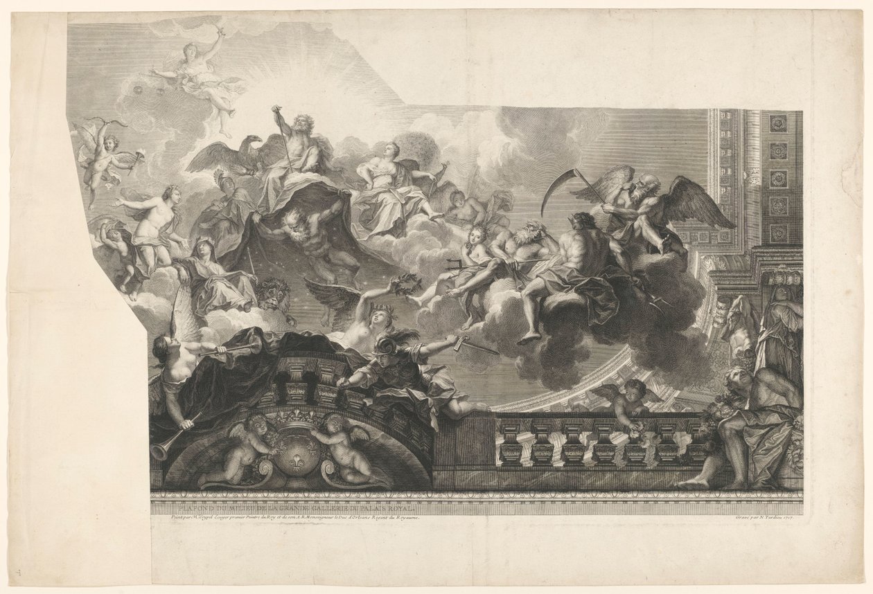 Plafond avec réunion des dieux (plaque 2) - Nicolas Henri Tardieu