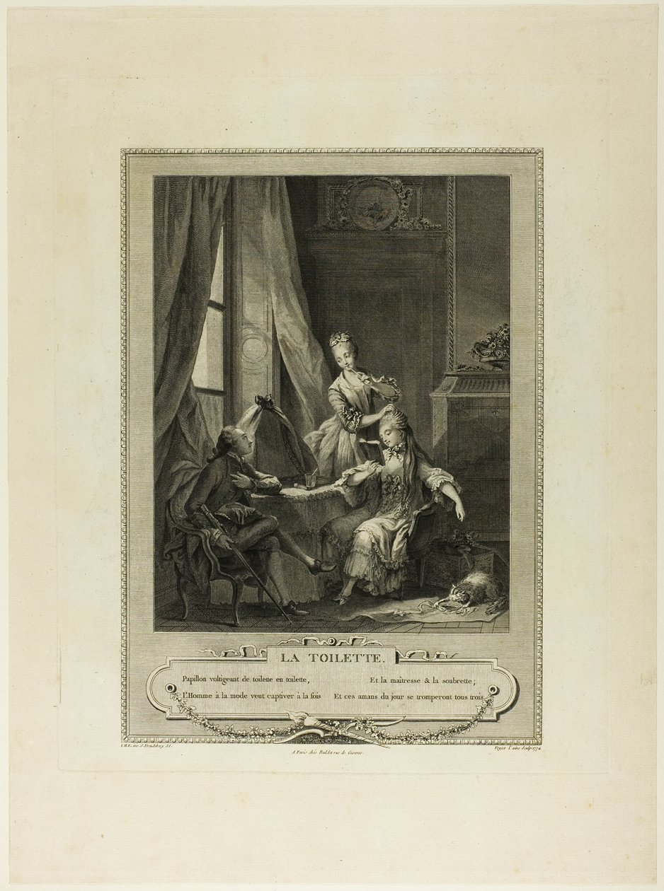 La Toilette, from Monument du Costume Physique et Moral de la fin du Dix-huitième siècle - Nicolas Joseph Voyez