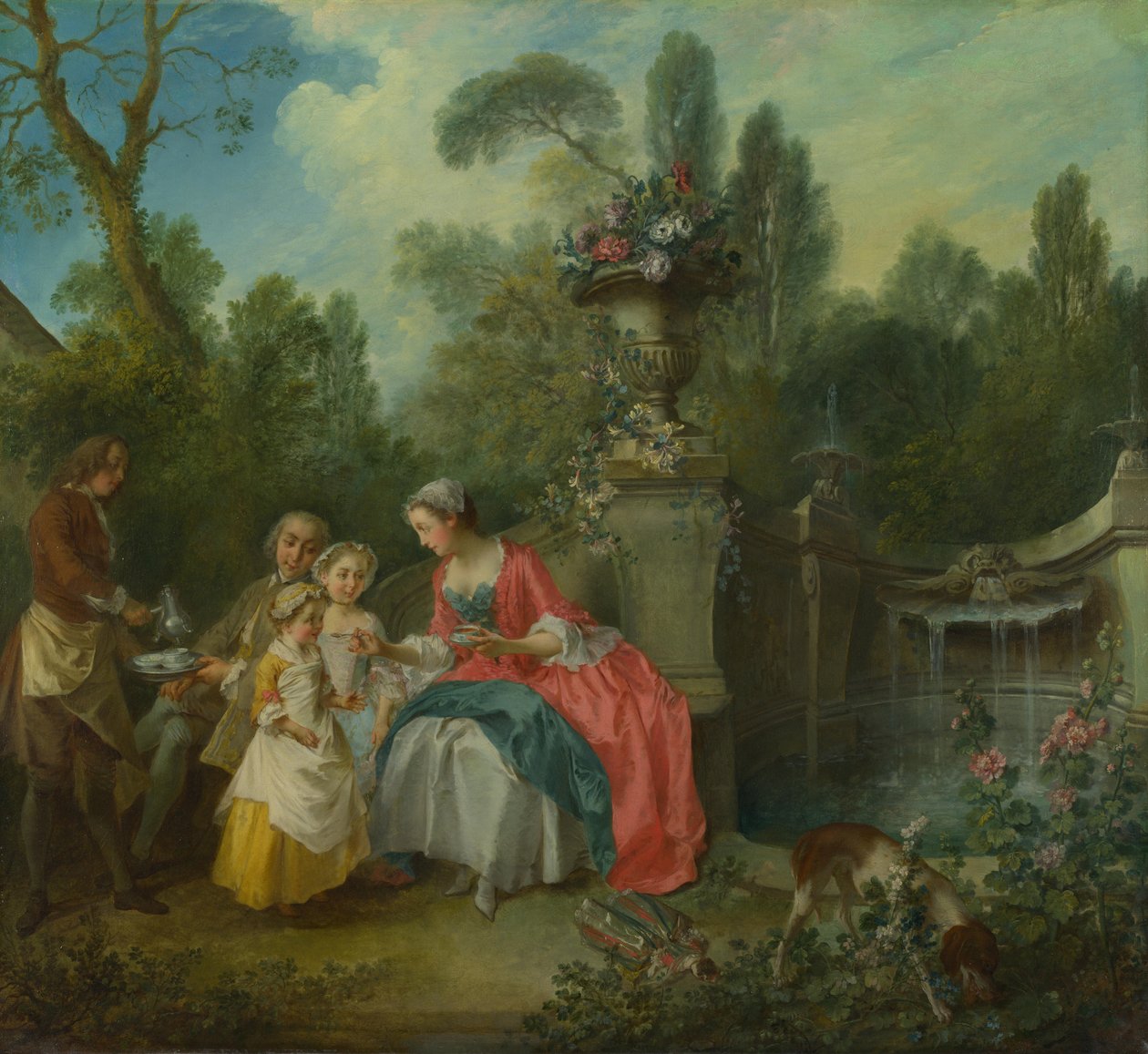 Une dame dans un jardin prenant du café avec des enfants, vers 1742 - Nicolas Lancret