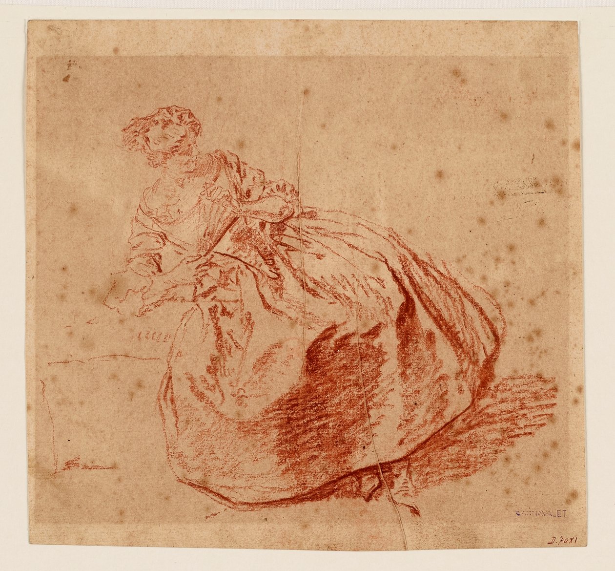 Femme avec un éventail - Nicolas Lancret