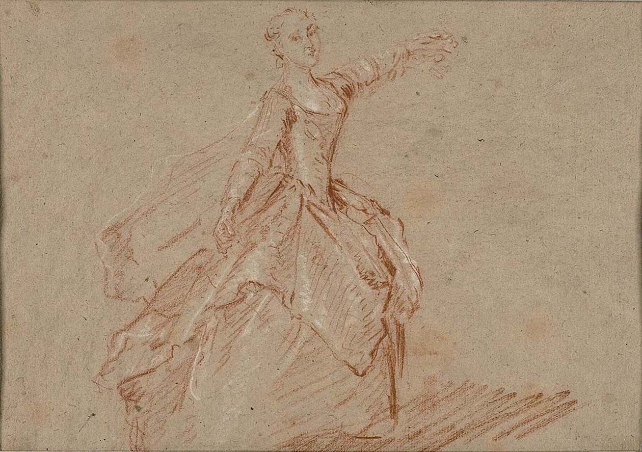 Étude pour La danse entre le pavillon et la fontaine - Nicolas Lancret