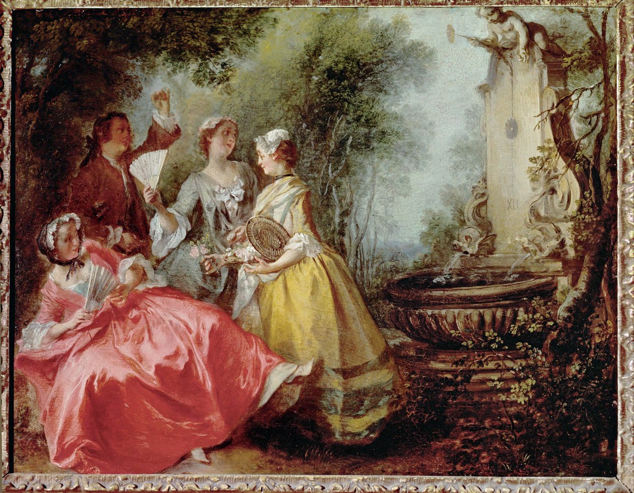 Les quatre moments de la journée - midi (huile sur cuivre) - Nicolas Lancret