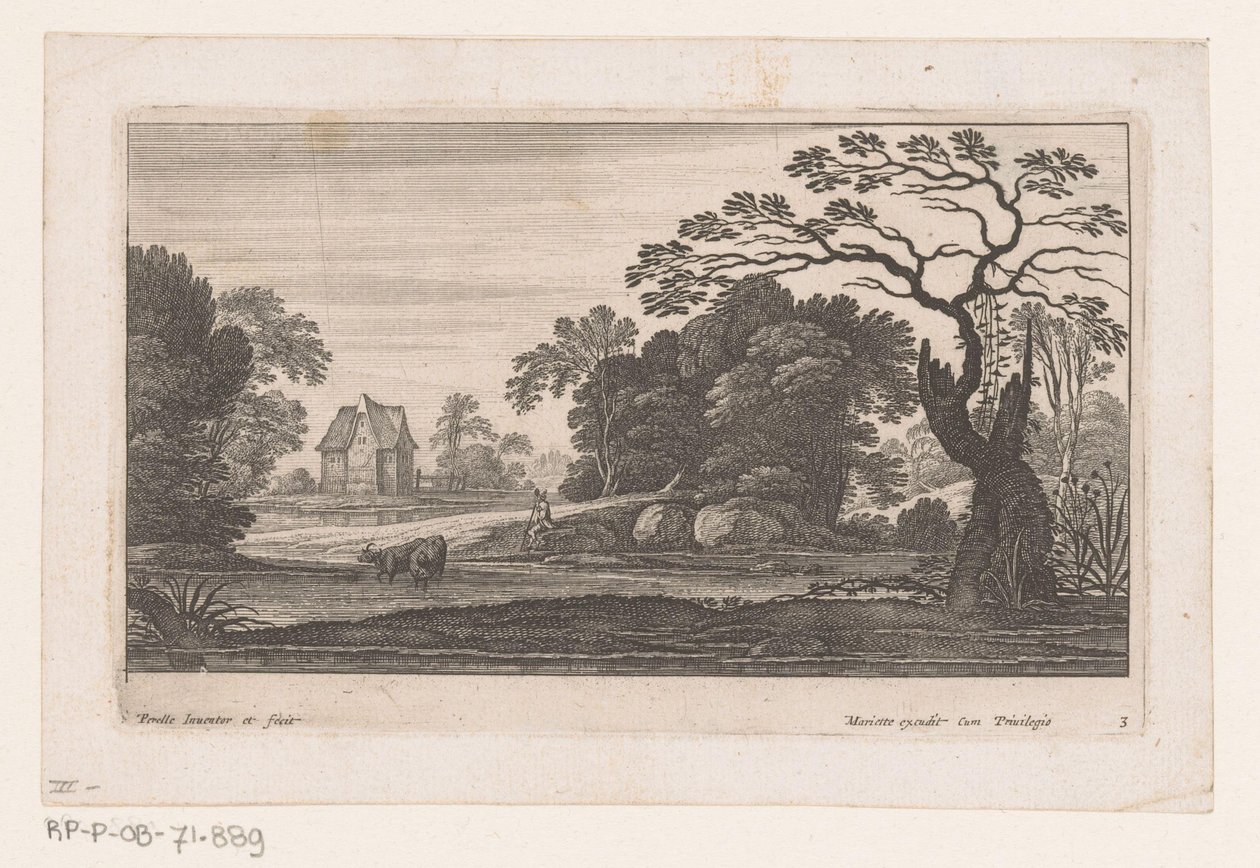 Berger avec deux vaches près de l