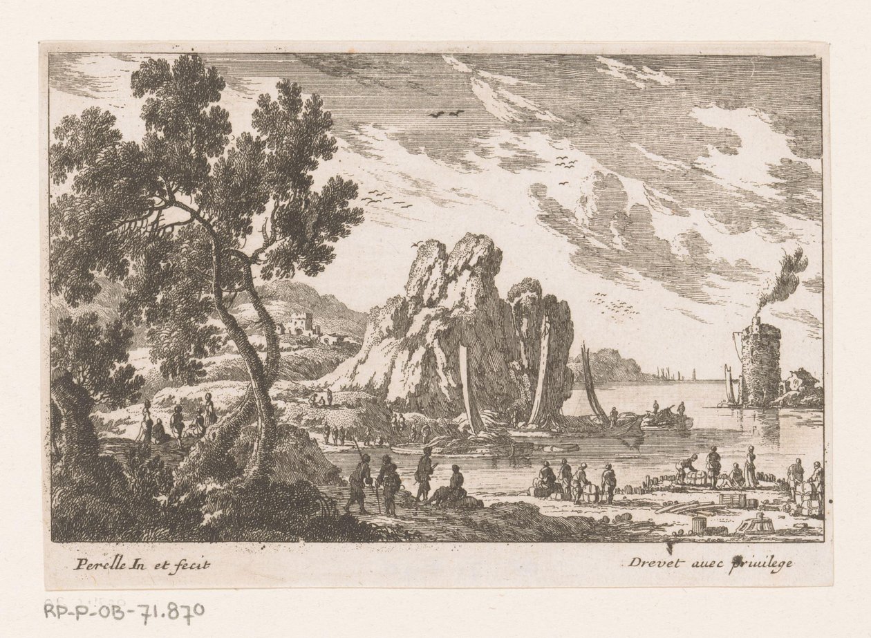 Paysage côtier avec tour - Nicolas Perelle