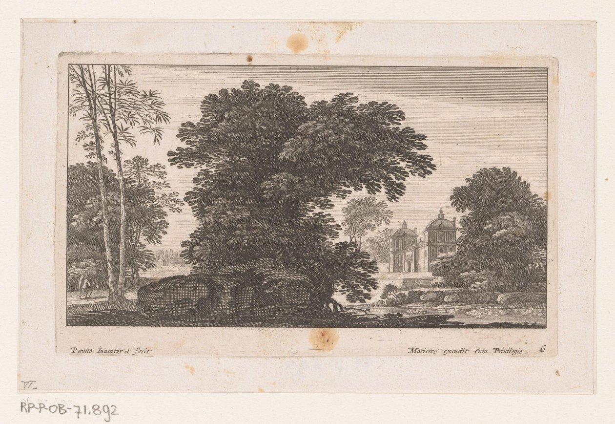 Paysage avec arbres et manoir - Nicolas Perelle