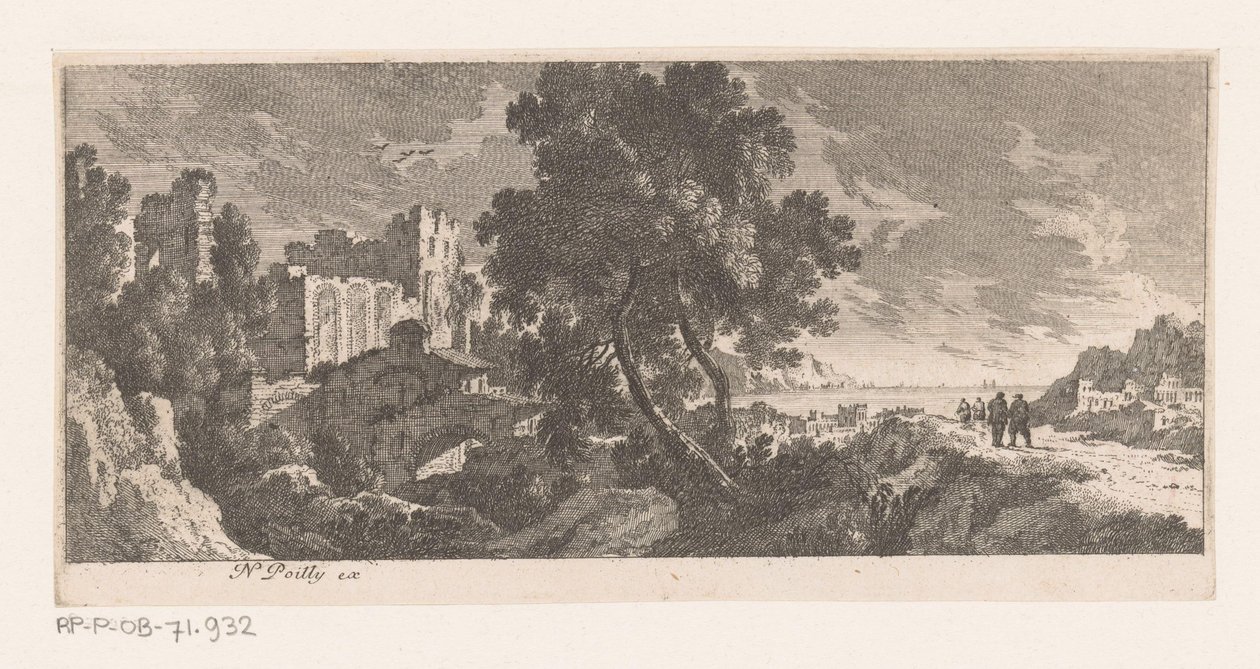 Paysage avec ruine au bord de la mer - Nicolas Perelle
