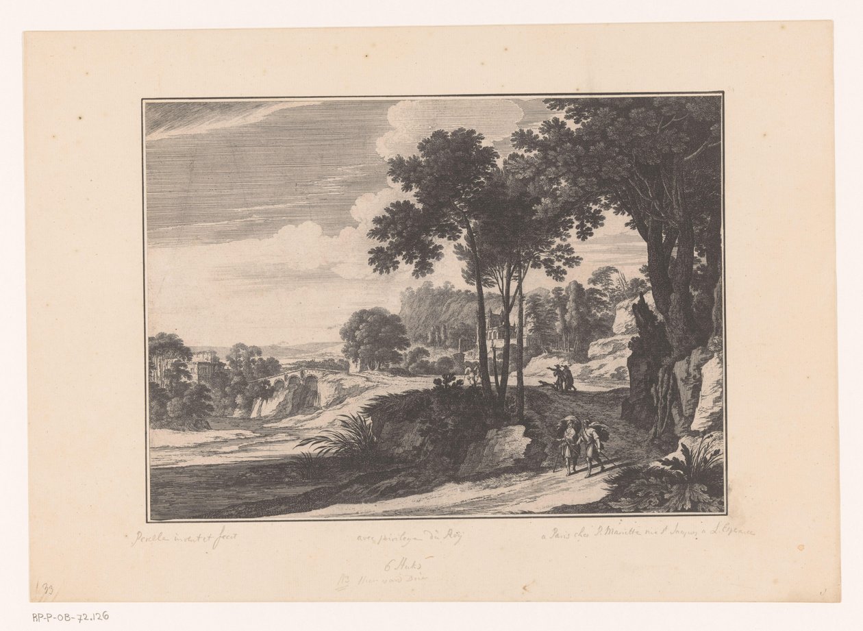 Paysage avec des promeneurs - Nicolas Perelle