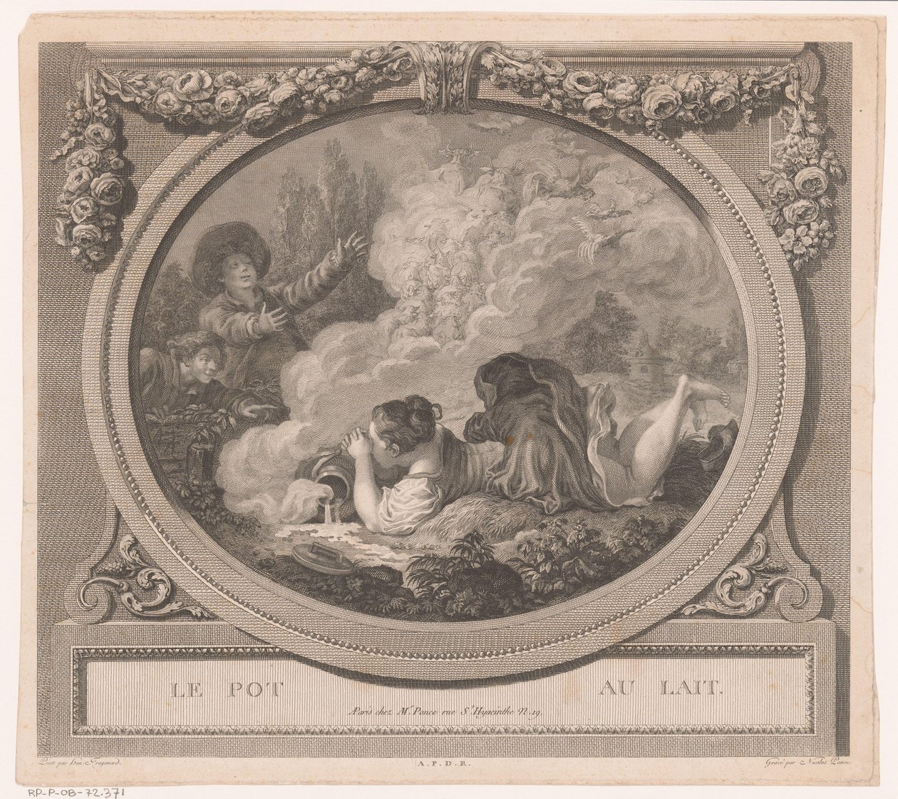 La laitière trébuche avec son pot de lait - Nicolas Ponce