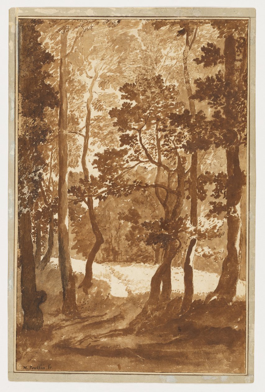Ein Pfad, der in eine Waldlichtung führt - Nicolas Poussin