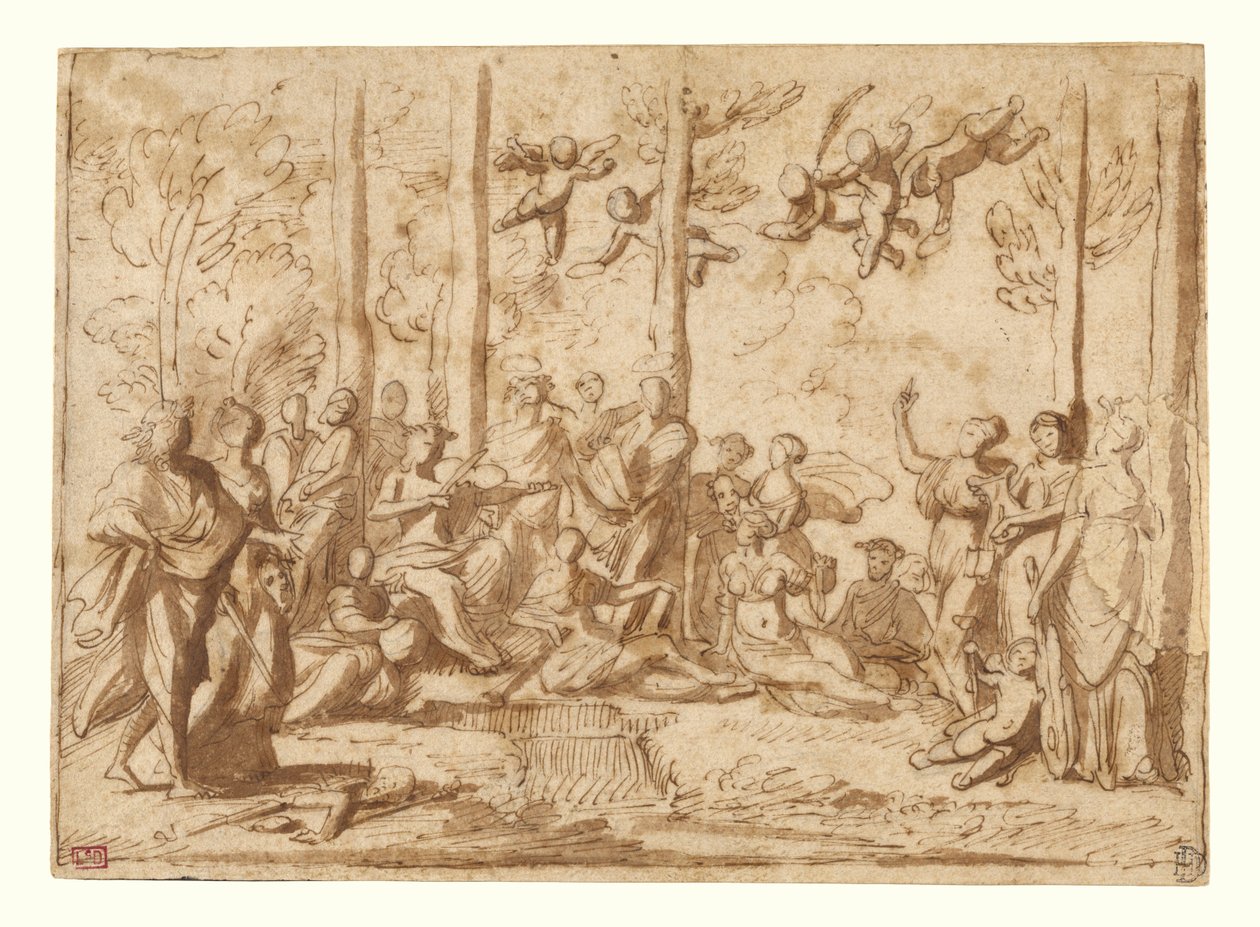 Apollon et les Muses sur le mont Parnasse - Nicolas Poussin