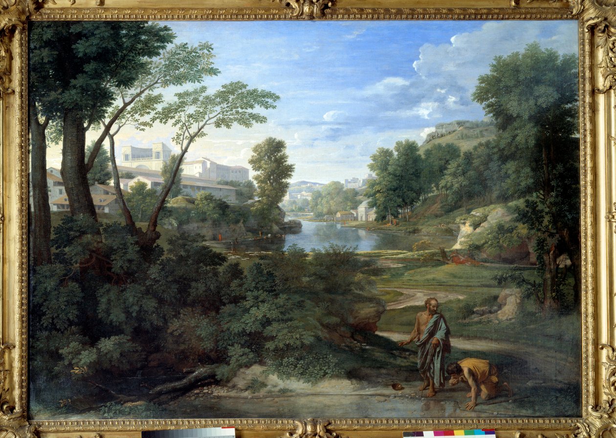 Diogène jetant son écuelle. Peinture de Nicolas Poussin - Nicolas Poussin