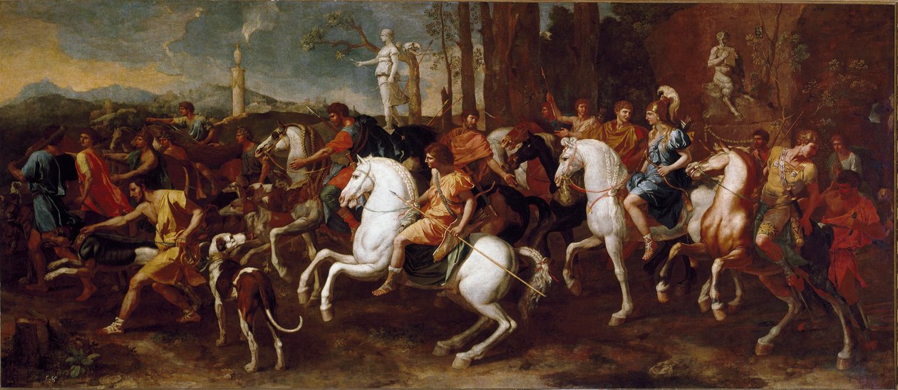 La Chasse de Méléagre. Héros de la mythologie grecque célèbre pour la chasse au sanglier de Calydon. Peinture de Nicolas Poussin - Nicolas Poussin